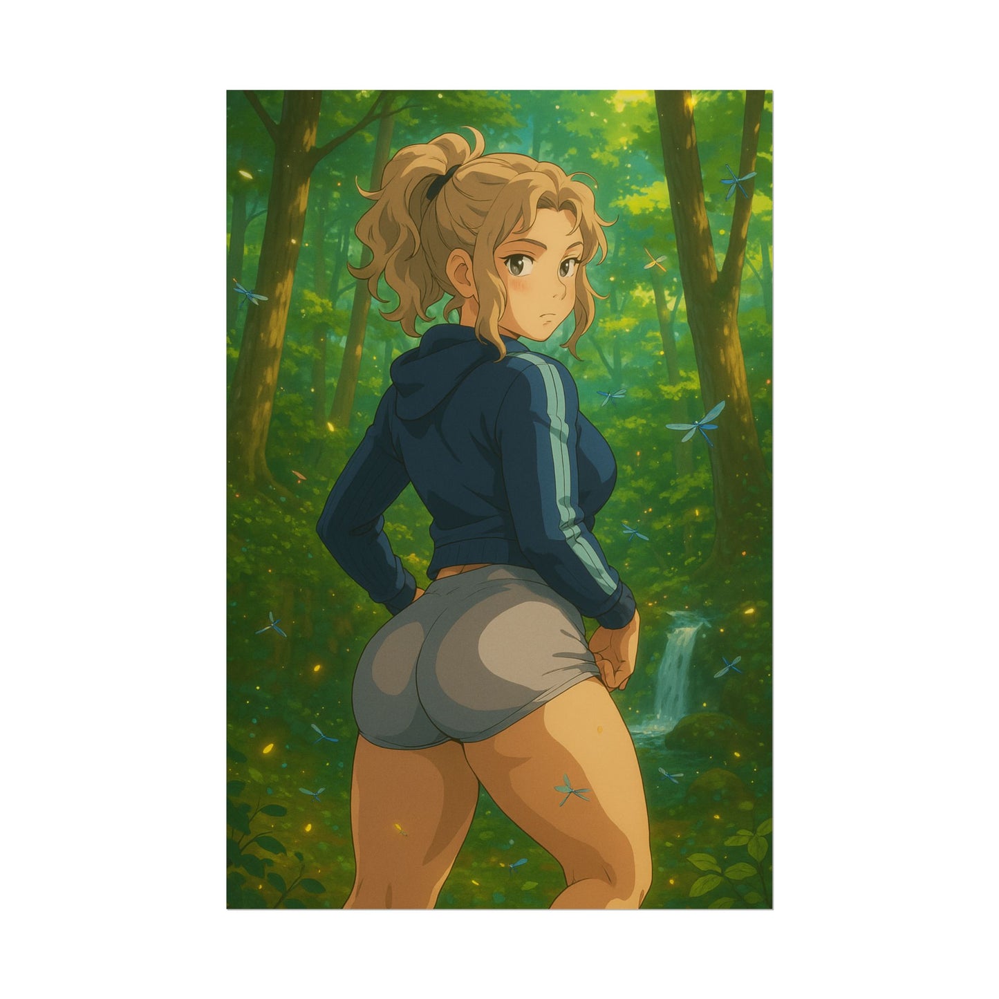 Loco Fits Anime Girls 'Dragonfly Waterfall' Poster