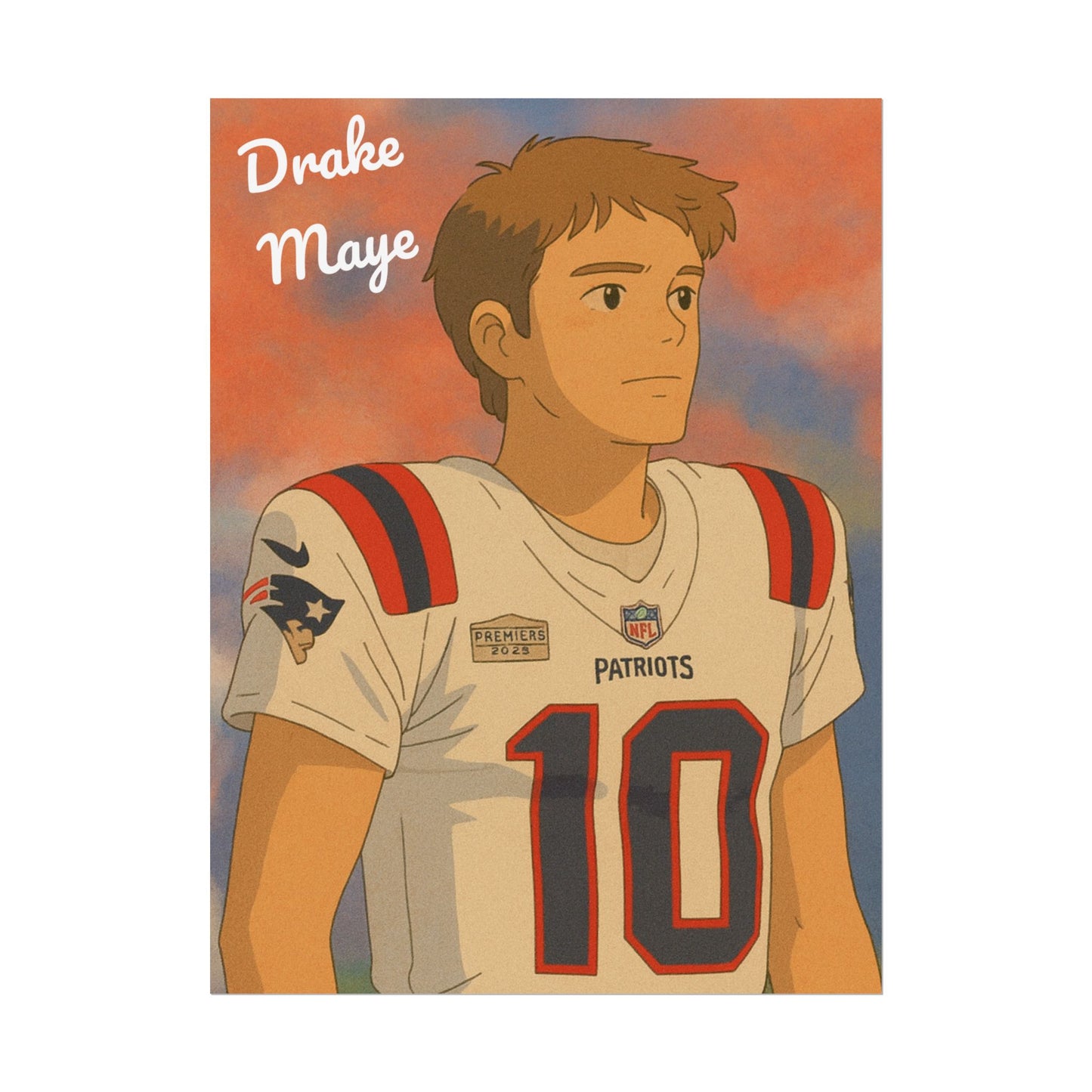 Loco Fits Anime Football 'Drake Maye' Poster