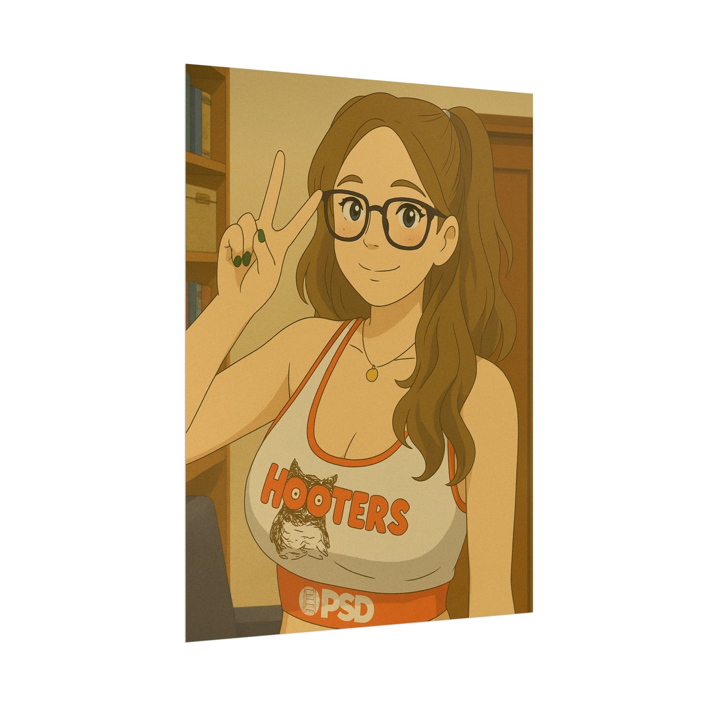 Loco Fits Anime Girls 'Nerdy Hooters Girl' Poster