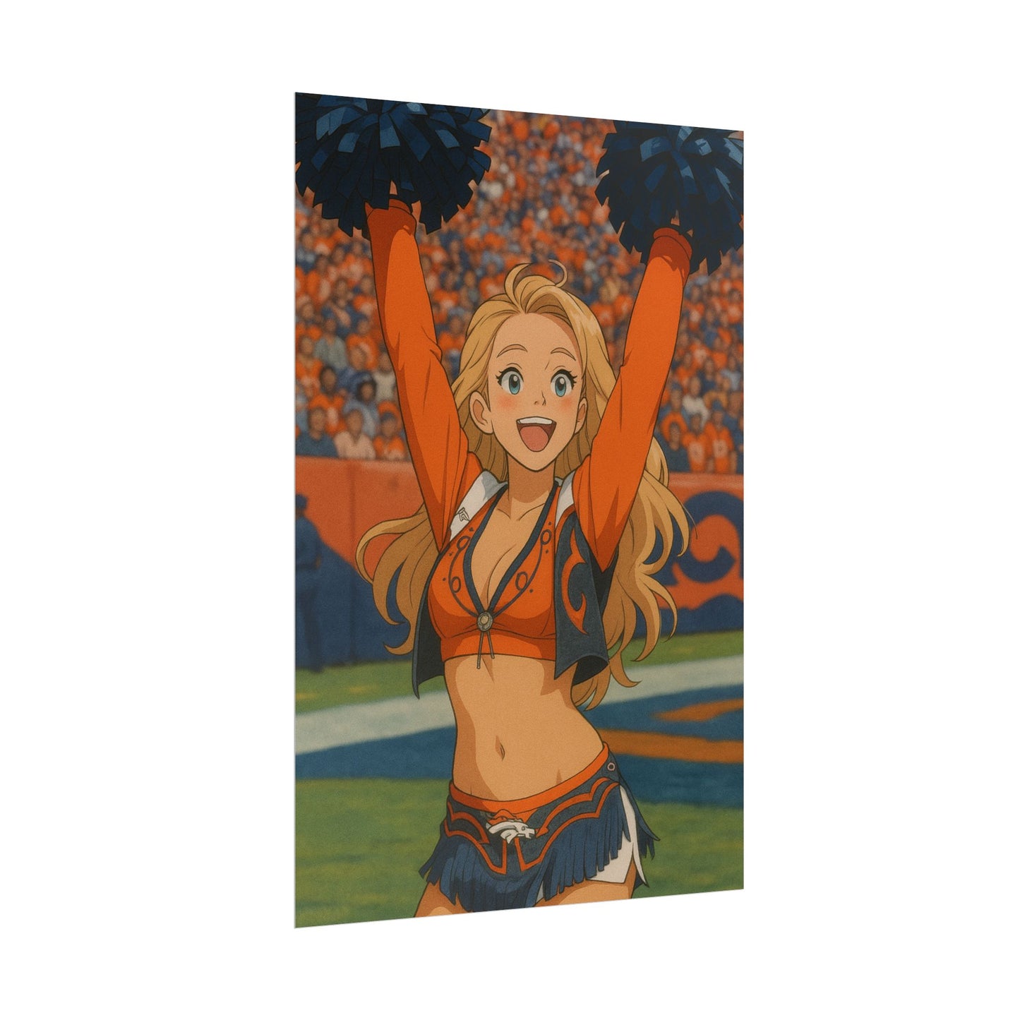 Loco Fits Anime Girls 'Broncos Cheerleader On-Field 1' Poster
