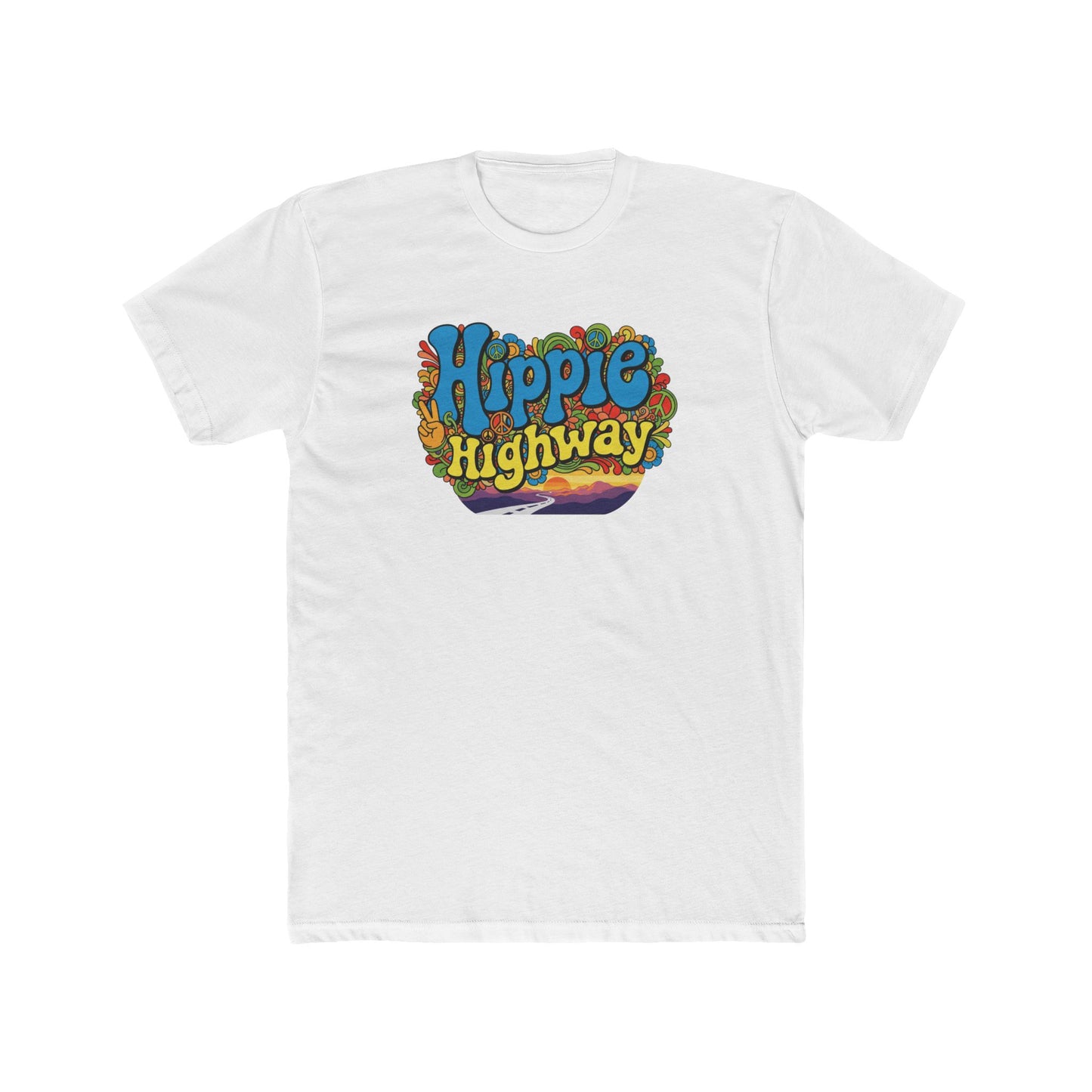 "Hippie Highway" Open Mind Open Road Cotton Crew Tee