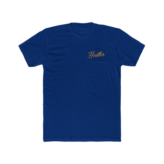 "Hustler Ave" All Business Gold Briefcase Pocket Logo Cotton Crew Tee