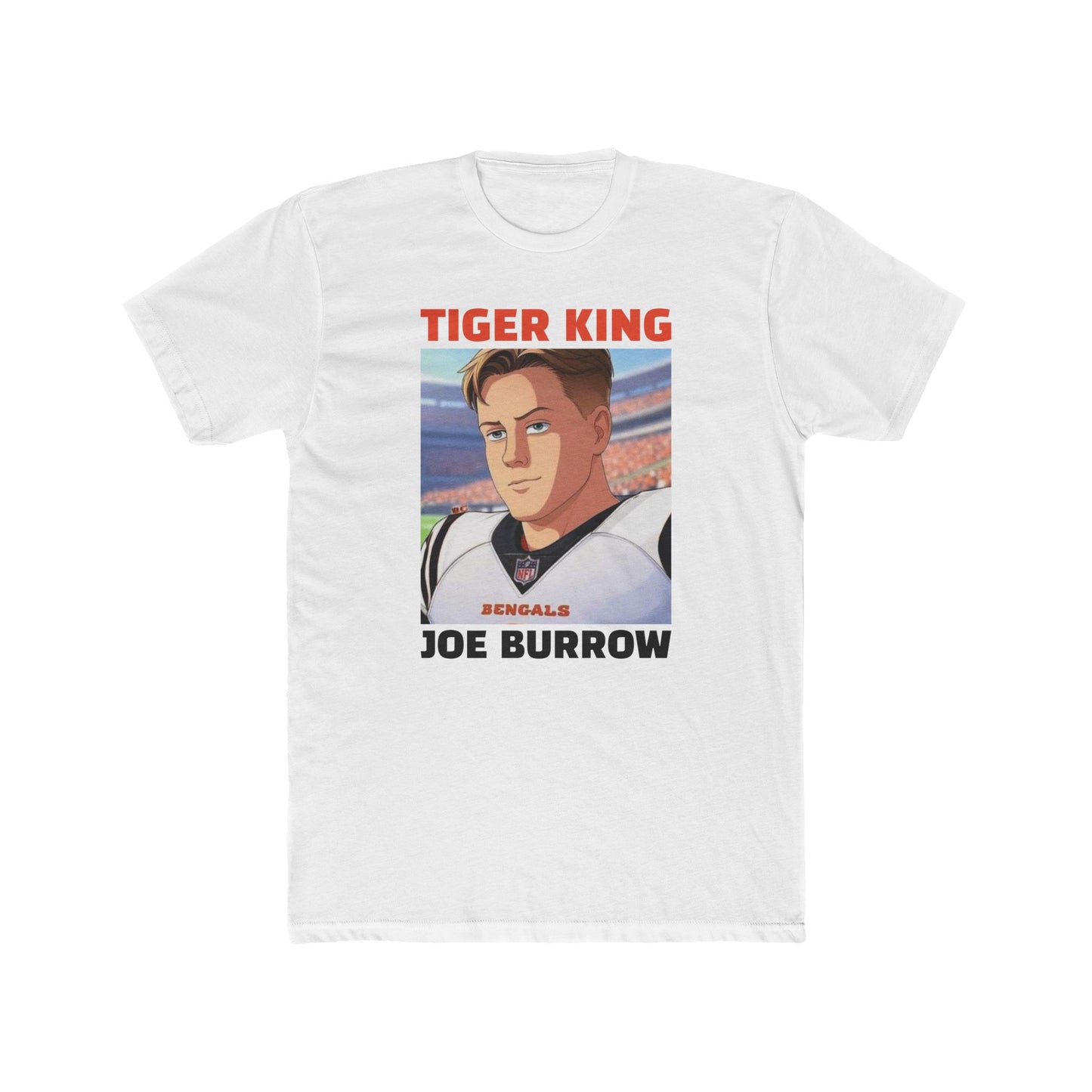 Anime Football 'Tiger King Joe Burrow' Cotton Crew Tee