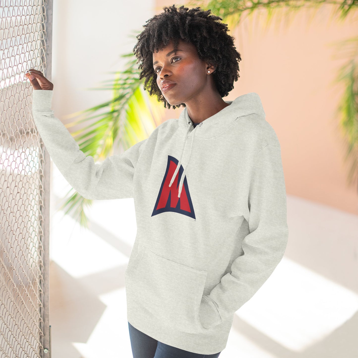'Ole Miss Landshark M' Three-Panel Fleece Hoodie