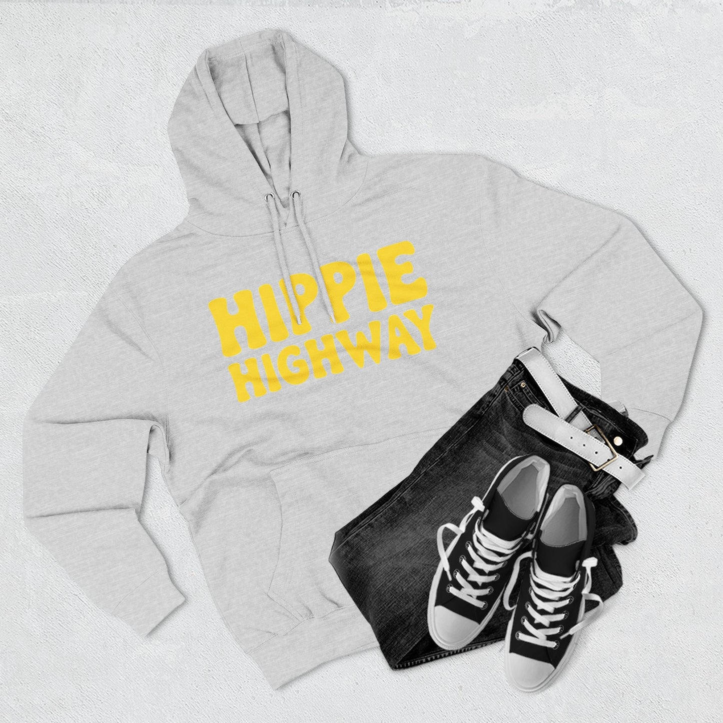 "Hippie Highway" Big Script Fleece Hoodie