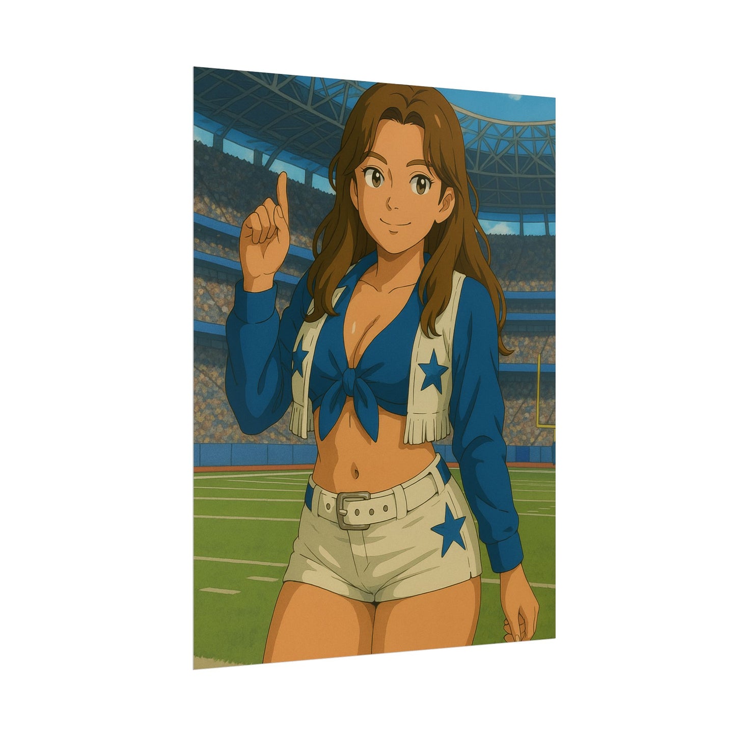 Loco Fits Anime Girls 'Cowboy Cheerleader On-Field' Poster