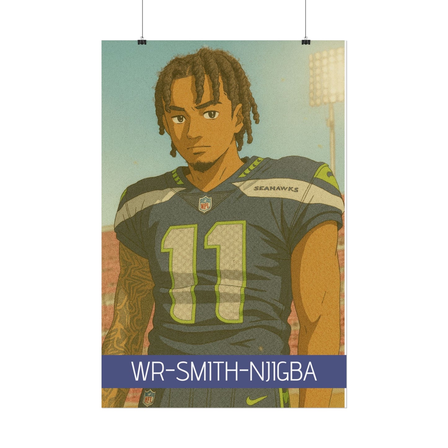 Loco Fits Anime Football 'WR-Smith-Njigba' Poster