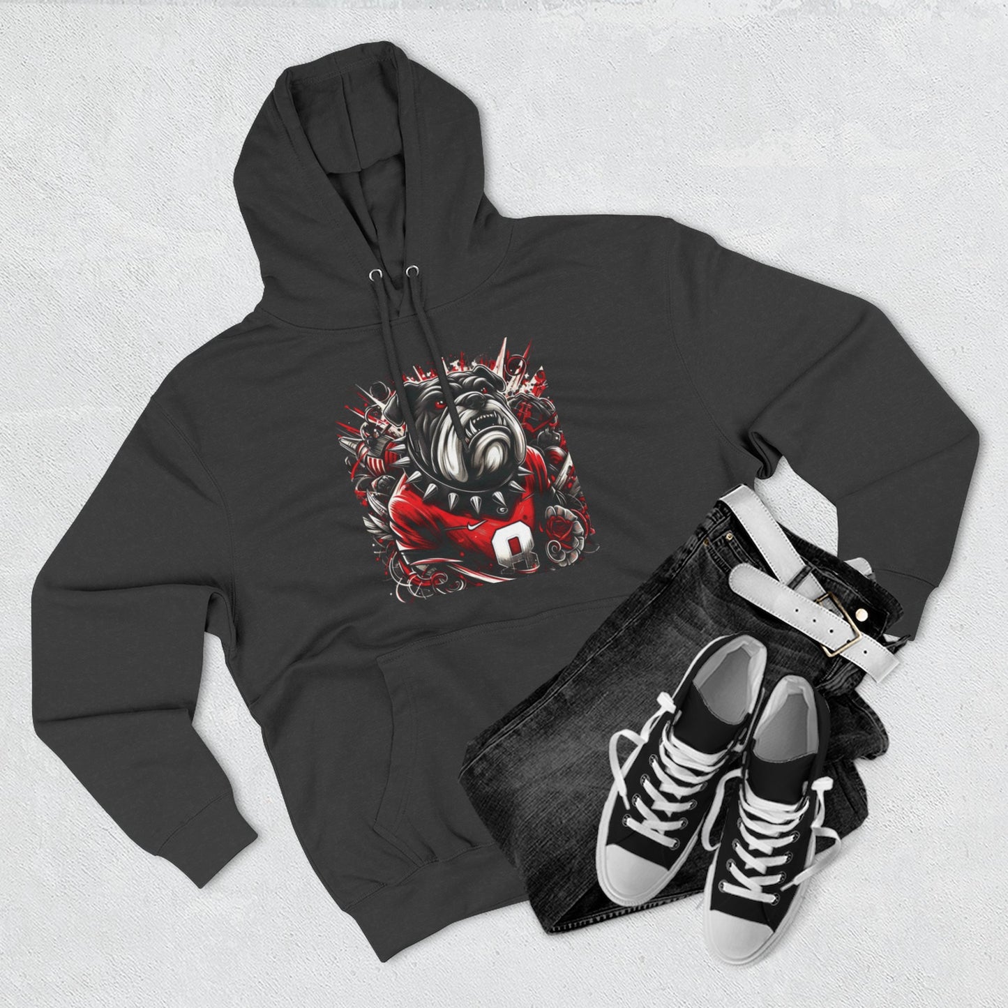 'Georgia Bulldog Cool Portrait' Three-Panel Fleece Hoodie