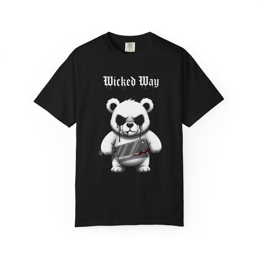 Limited Edition "Wicked Way" Butcher Knife Bear Graphic T-Shirt