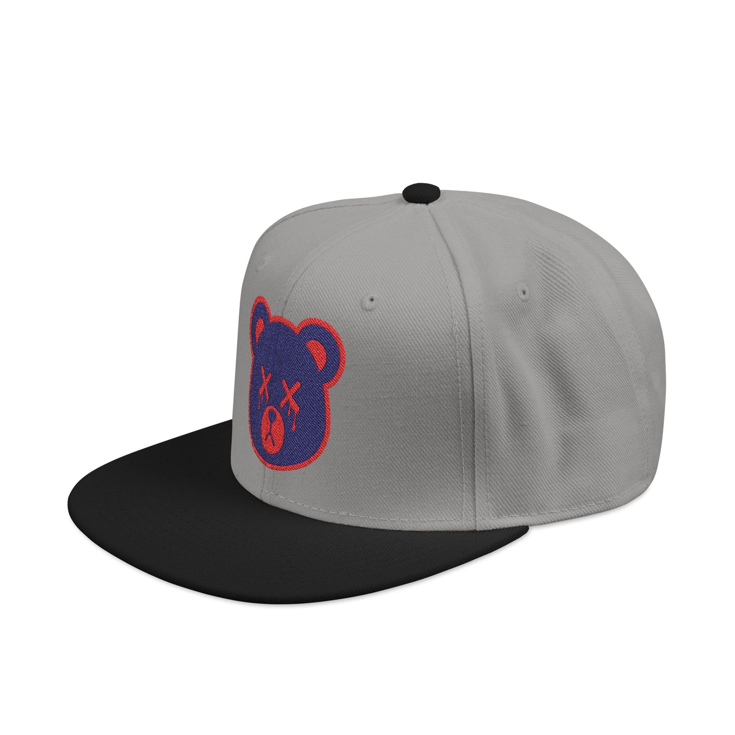 "Wicked Way" Deady Bear Head Blue & Red Snapback