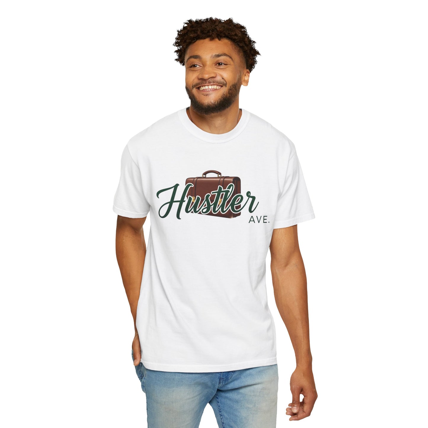 "Hustler Ave" All Business Leather Briefcase T-Shirt