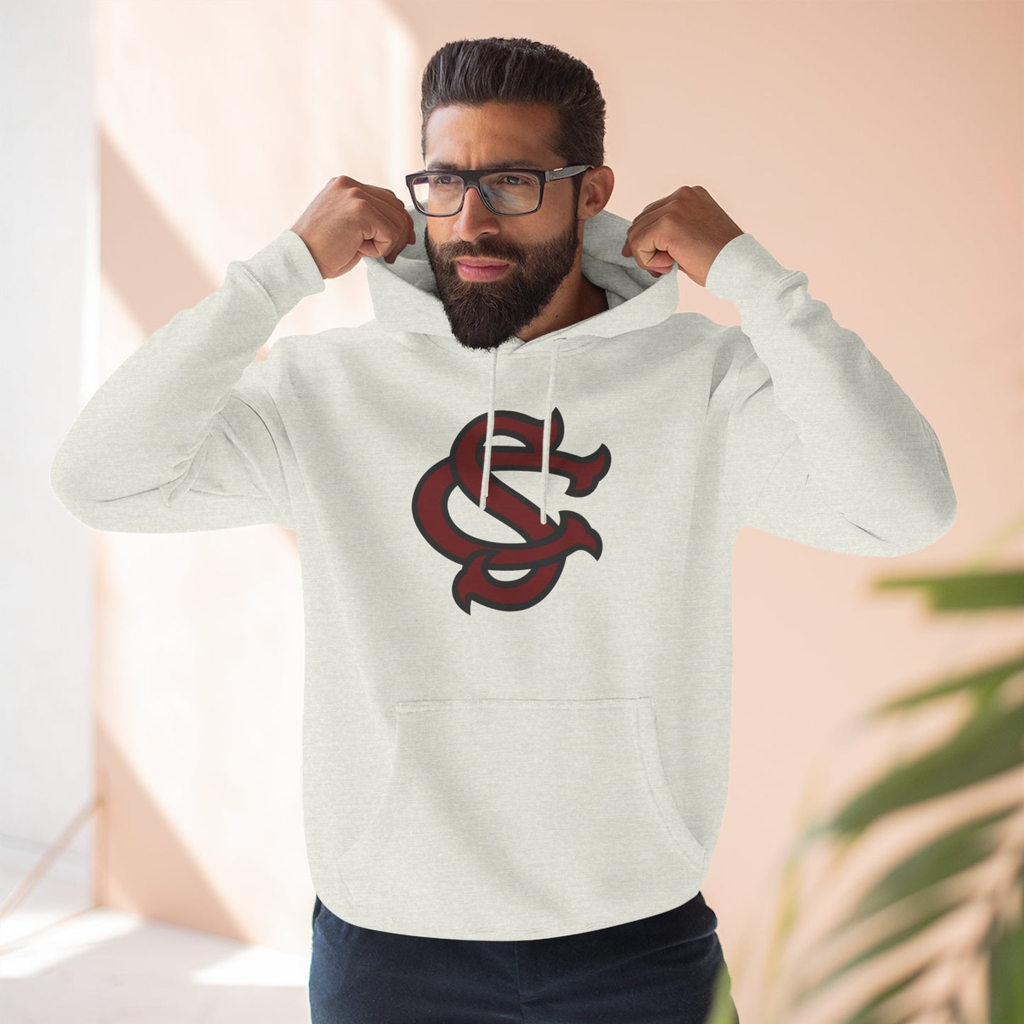 'South Carolina SC' Three-Panel Fleece Hoodie