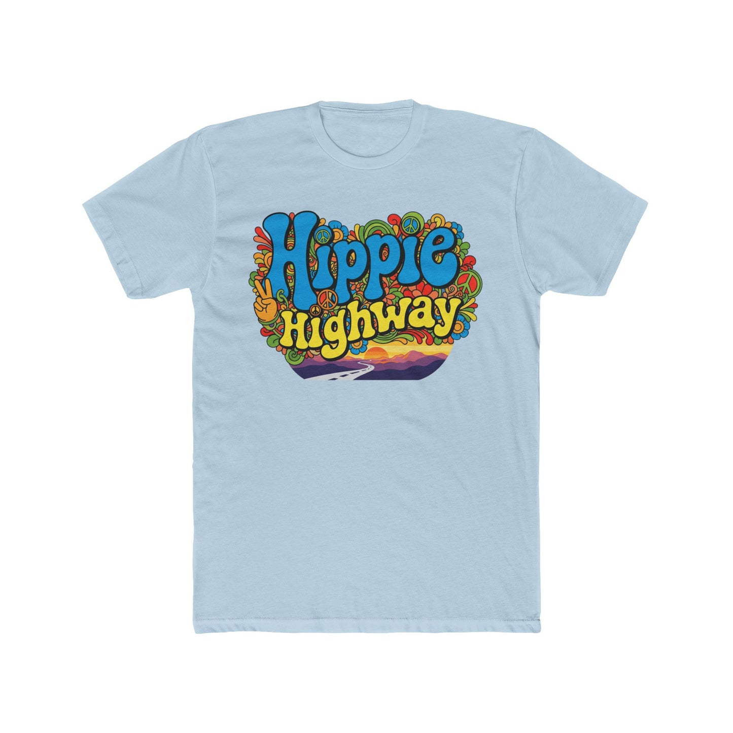"Hippie Highway" Open Mind Open Road Cotton Crew Tee