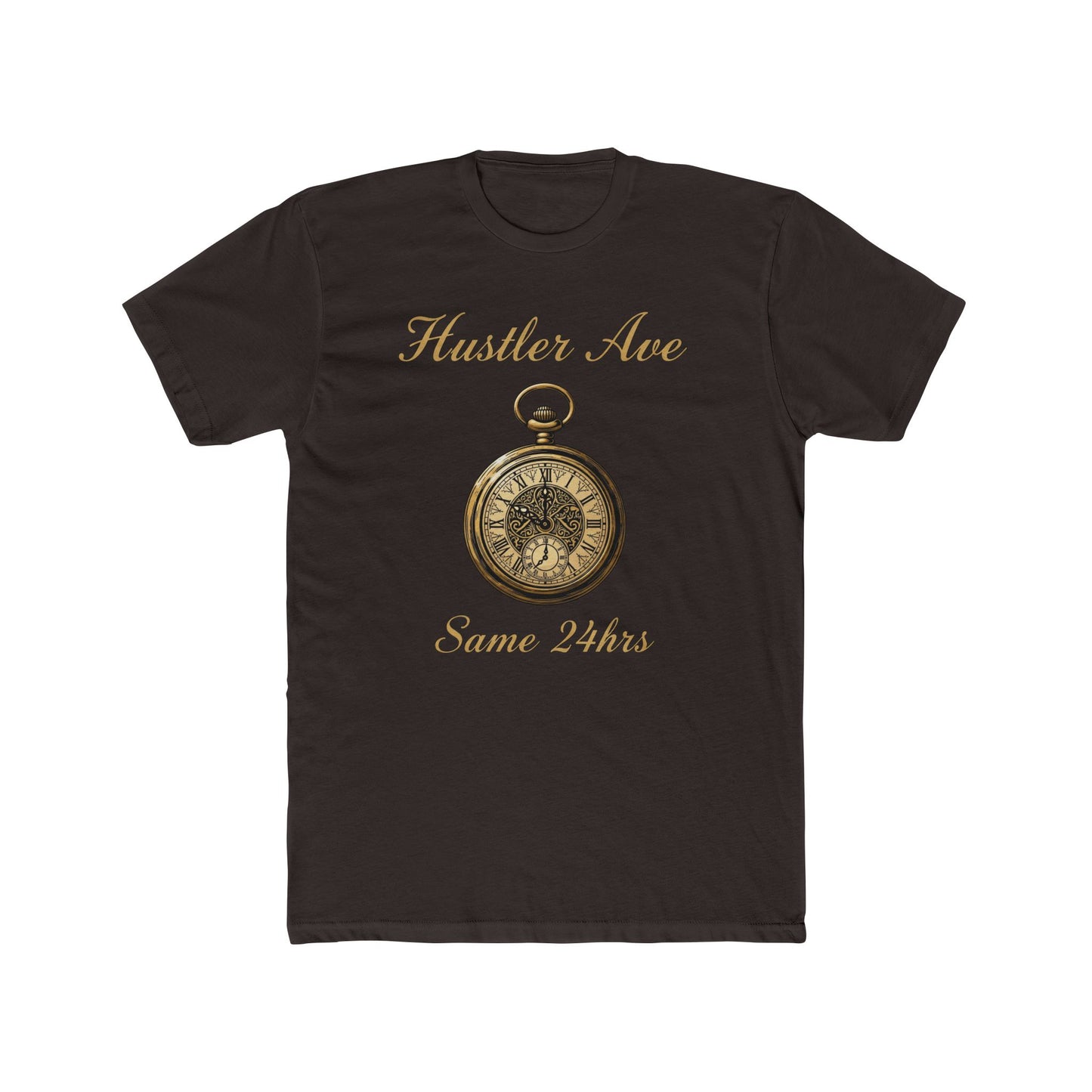 "Hustler Ave" Same 24Hrs Pocket Watch Cotton Crew Tee