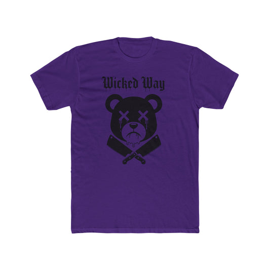 Limited Edition "Wicked Way" Drippy Bear Head Double Butcher Knife Graphic Tee