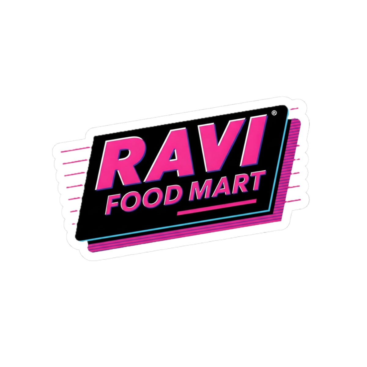Retro Ravi Food Mart Kiss-Cut Stickers - Trendy Vinyl Decals for Customizing Laptops, Water Bottles & More