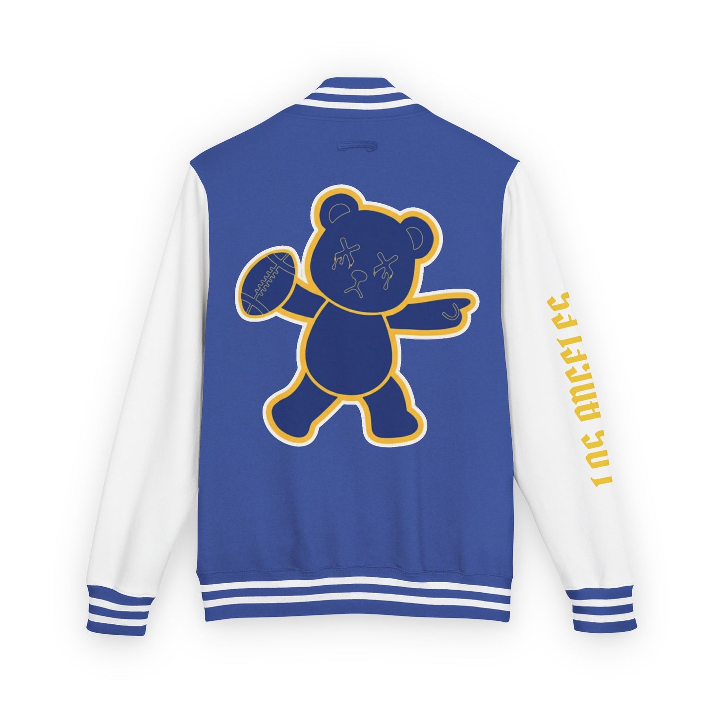 Royal Blue & White "Wicked Way" Los Angeles R Deady Bear Football Heavyweight Letterman Jacket