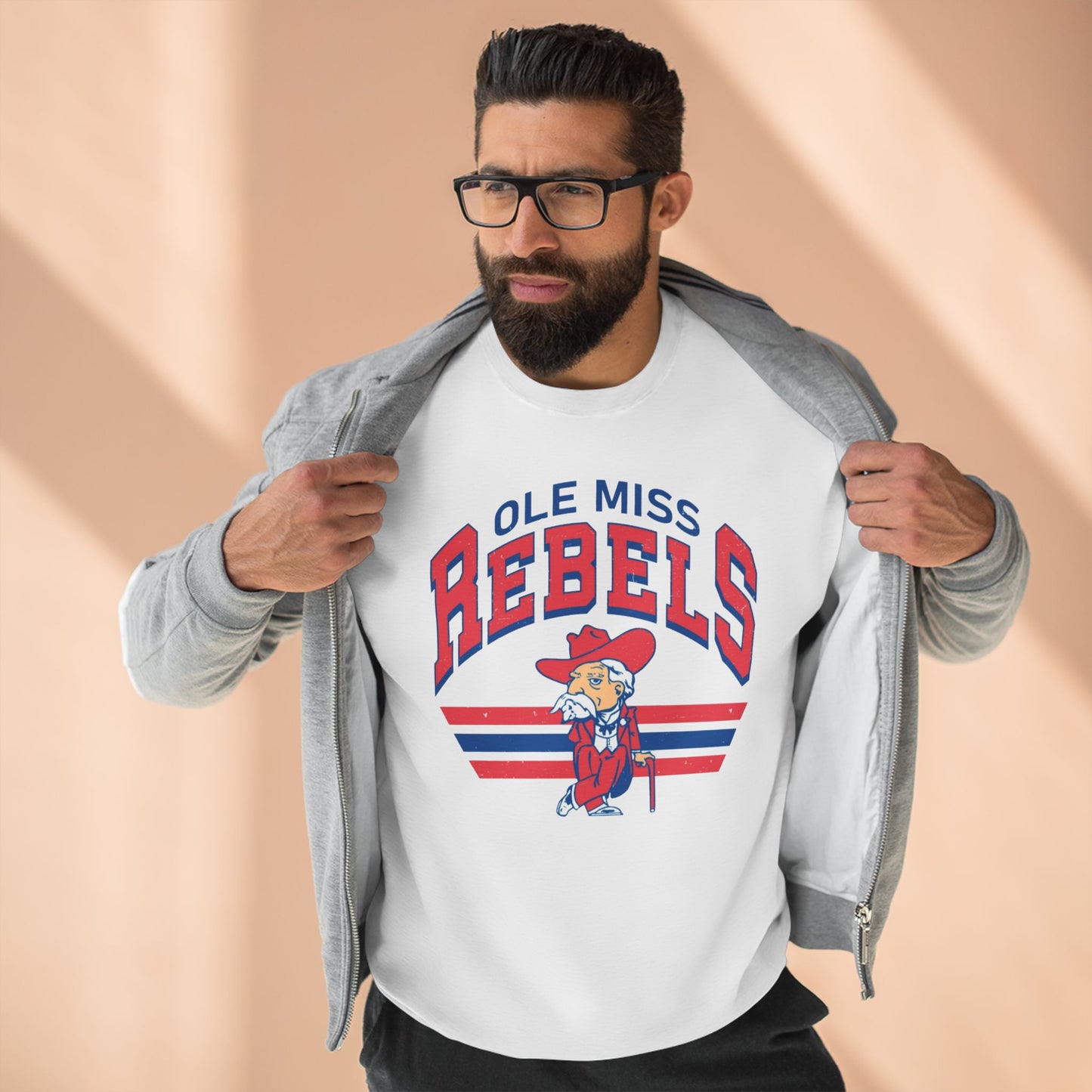 'Ole Miss Rebels Colonel Reb' Cotton Crewneck Sweatshirt