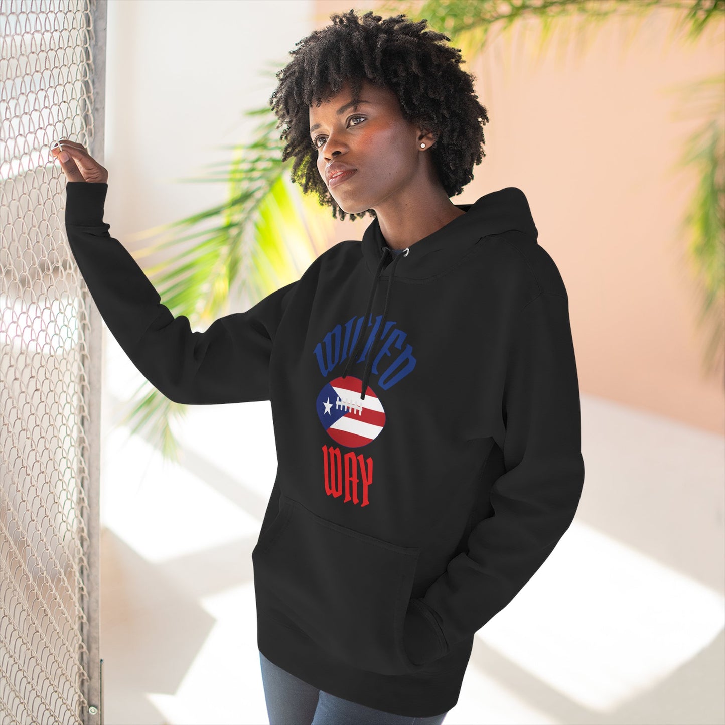 Nation P.R. "Wicked Way" Deady Bear Football Blue, White, & Red Fleece Hoodie