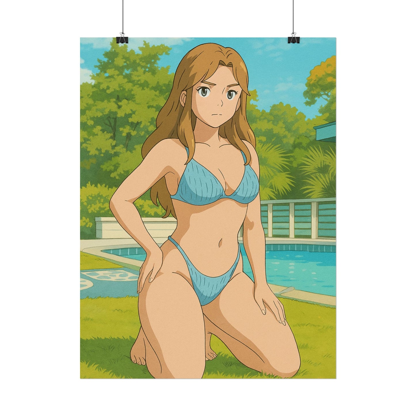 Loco Fits Anime Girls 'Serious Pool Day' Poster