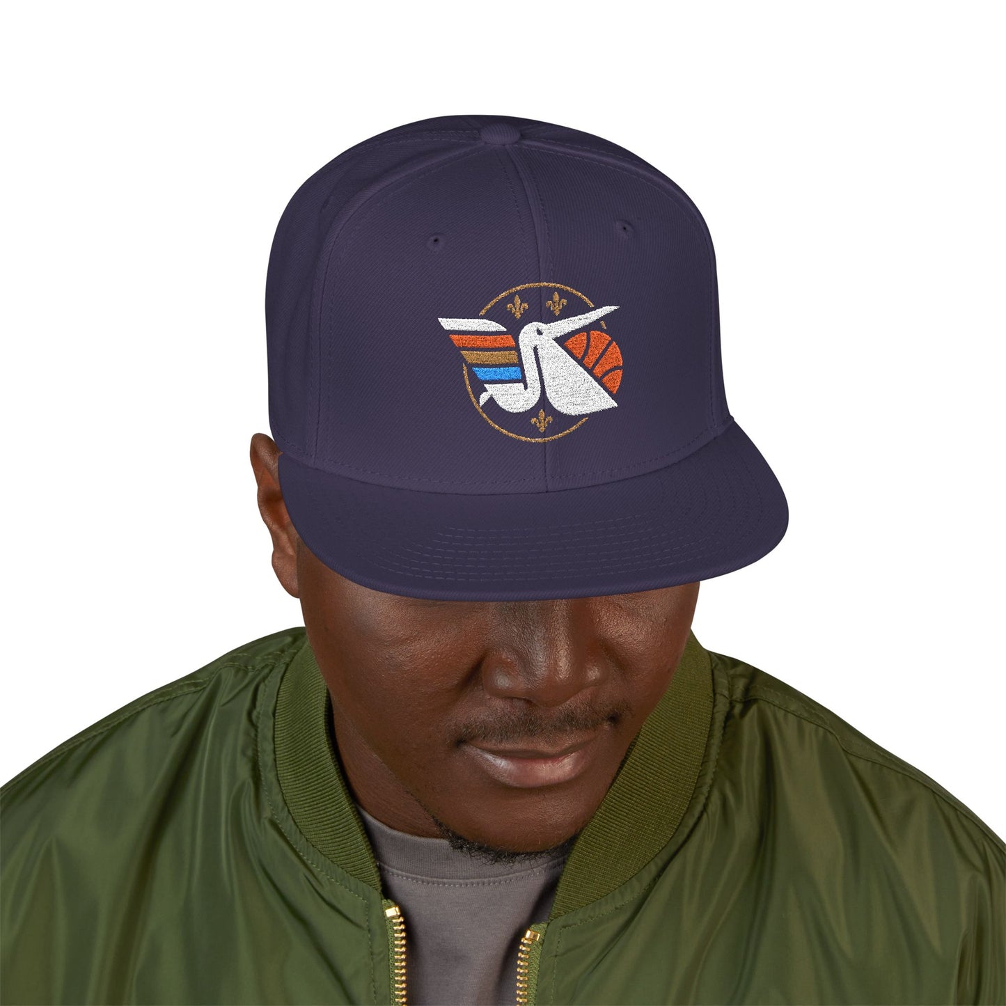 Loco Fits "NBA New Orleans Pelicans Silhouette Bird Concept Logo" Snapback (Embroidery)