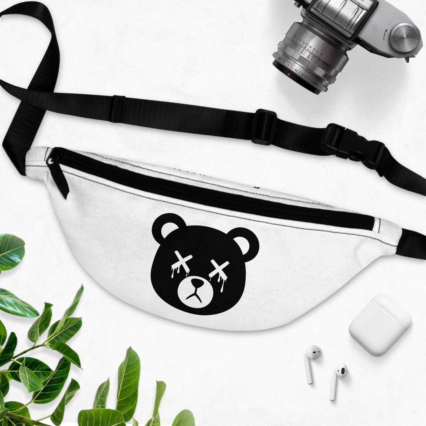 White "Wicked Way" Dead Bear Head Fanny Pack