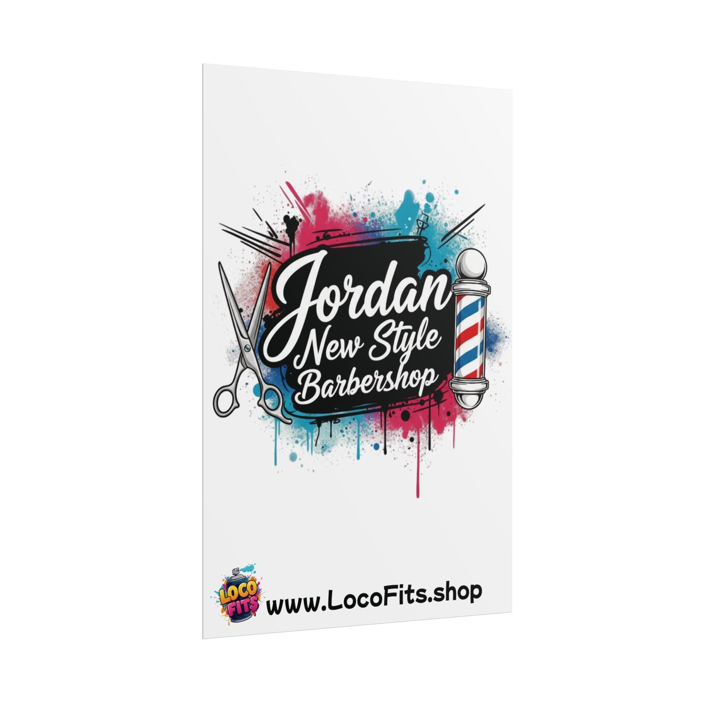 Jordan New Style Barbershop Alternative Logo V2 Poster