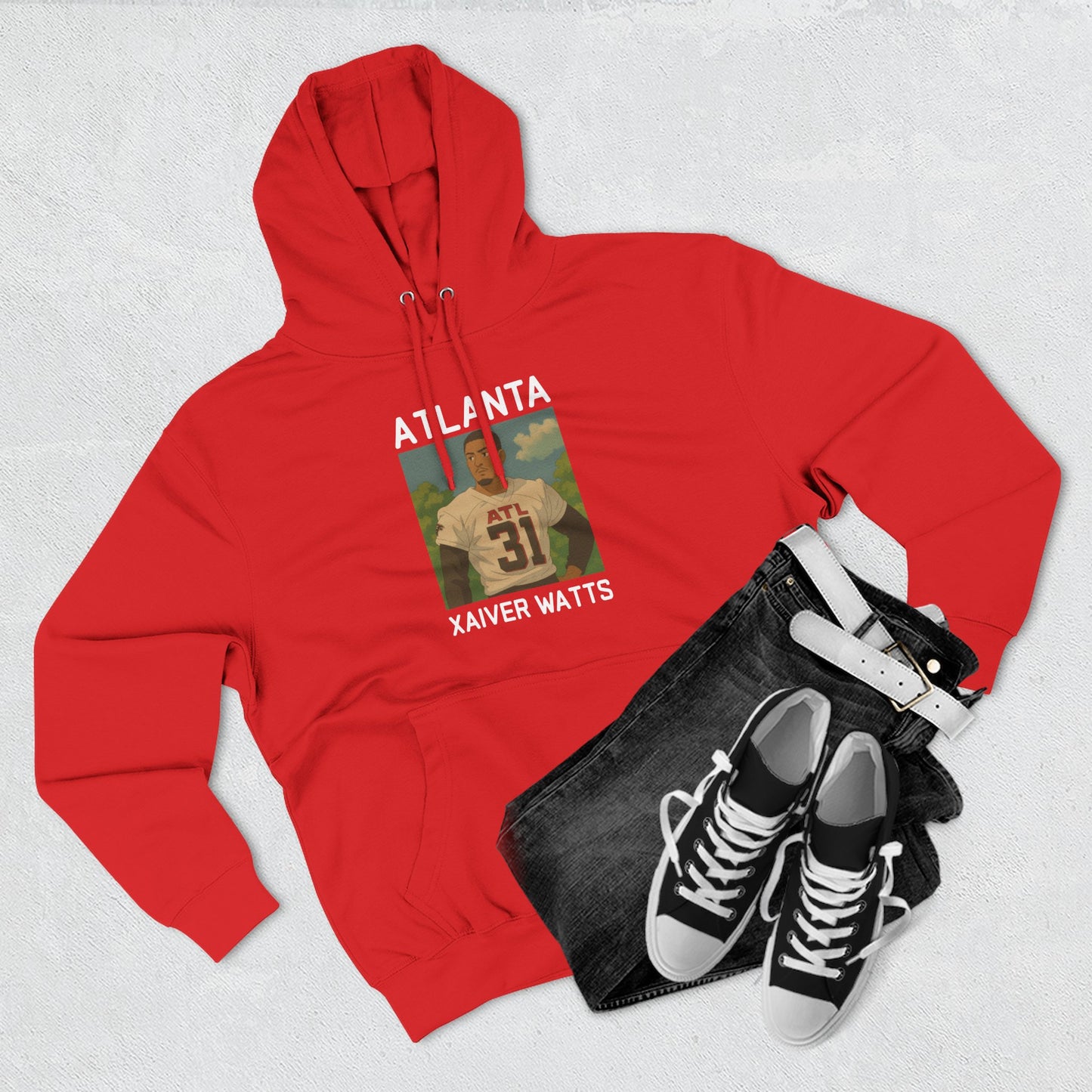Anime Football 'Atlanta Xaiver Watts' Three-Panel Fleece Hoodie