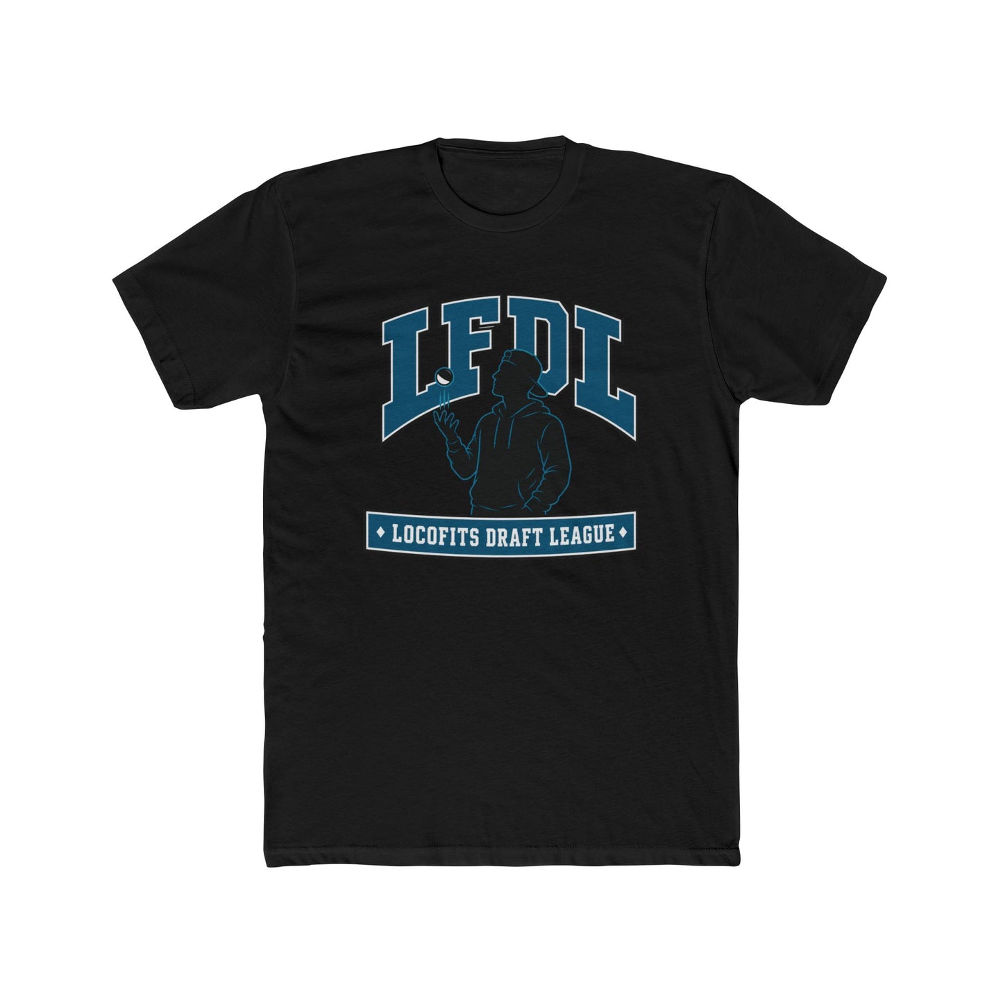 LocoFits Draft League SLP Portrait Silhouette Logo Cotton Crew Tee