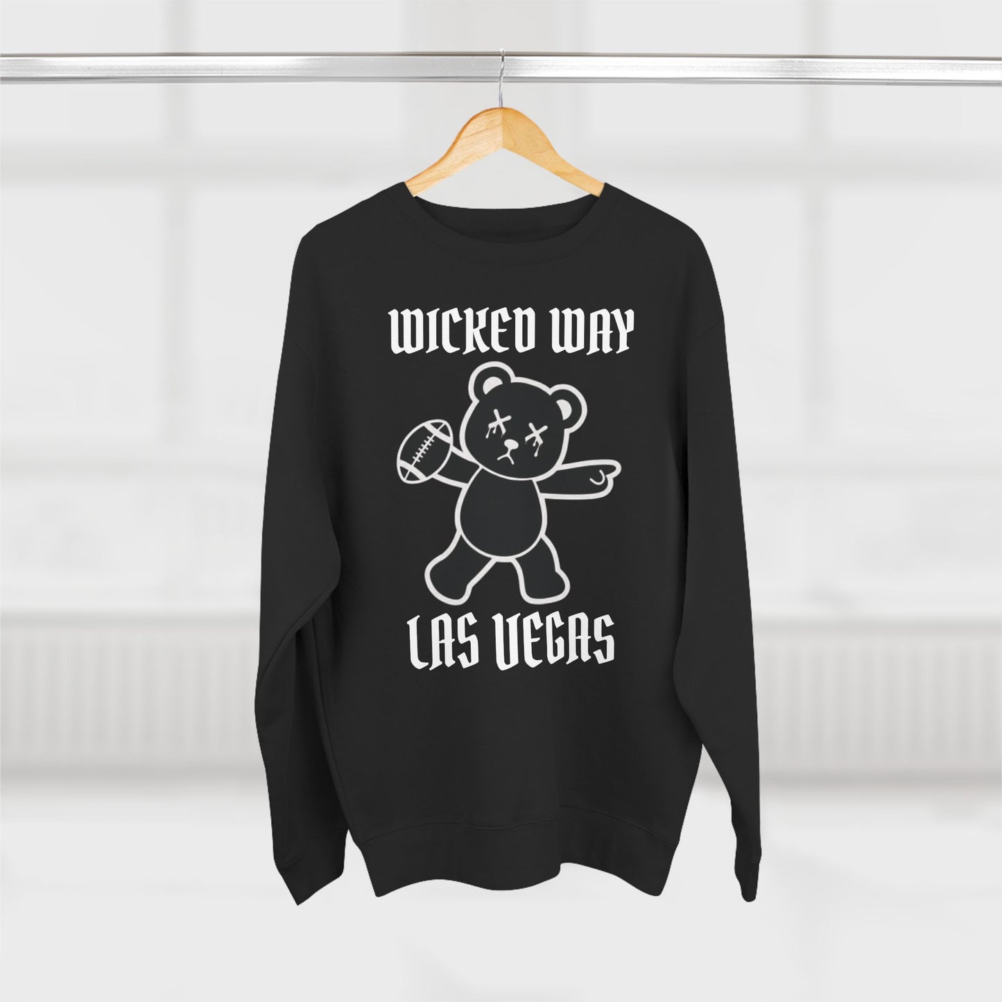 "Wicked Way" Deady Bear Football Las Vegas Crewneck Sweatshirt