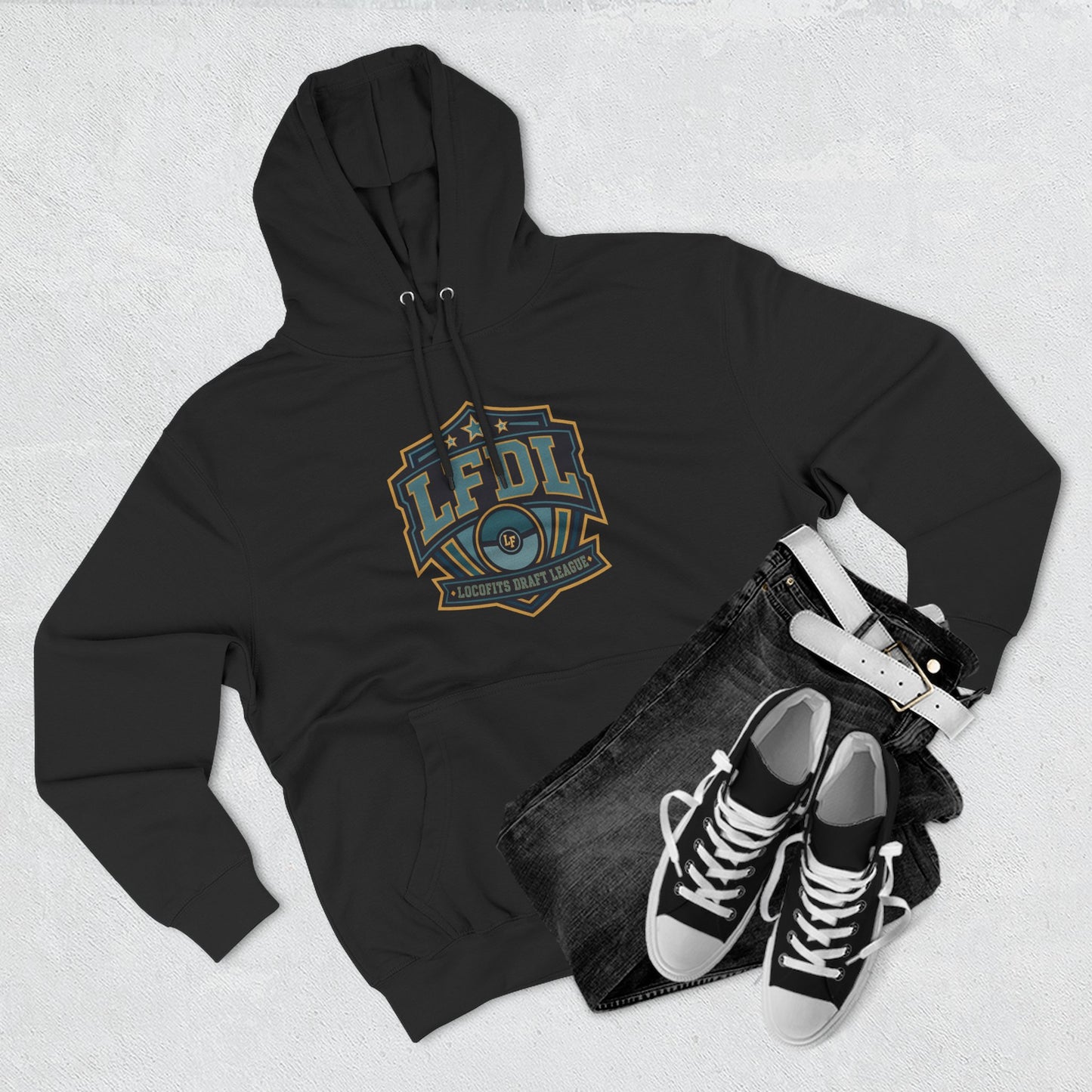 LocoFits Draft League North Carolina Three-Panel Fleece Hoodie