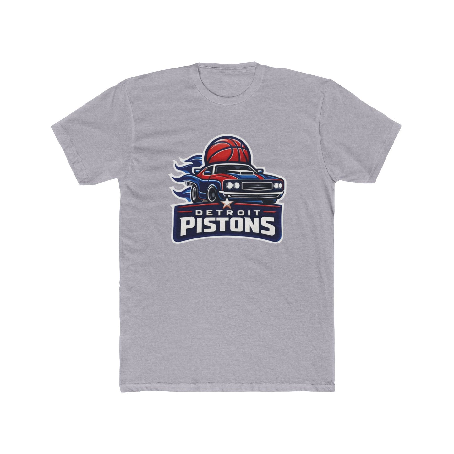 Loco Fits New "NBA Detroit Pistons Basketball Concept Logo" Cotton Crew Tee