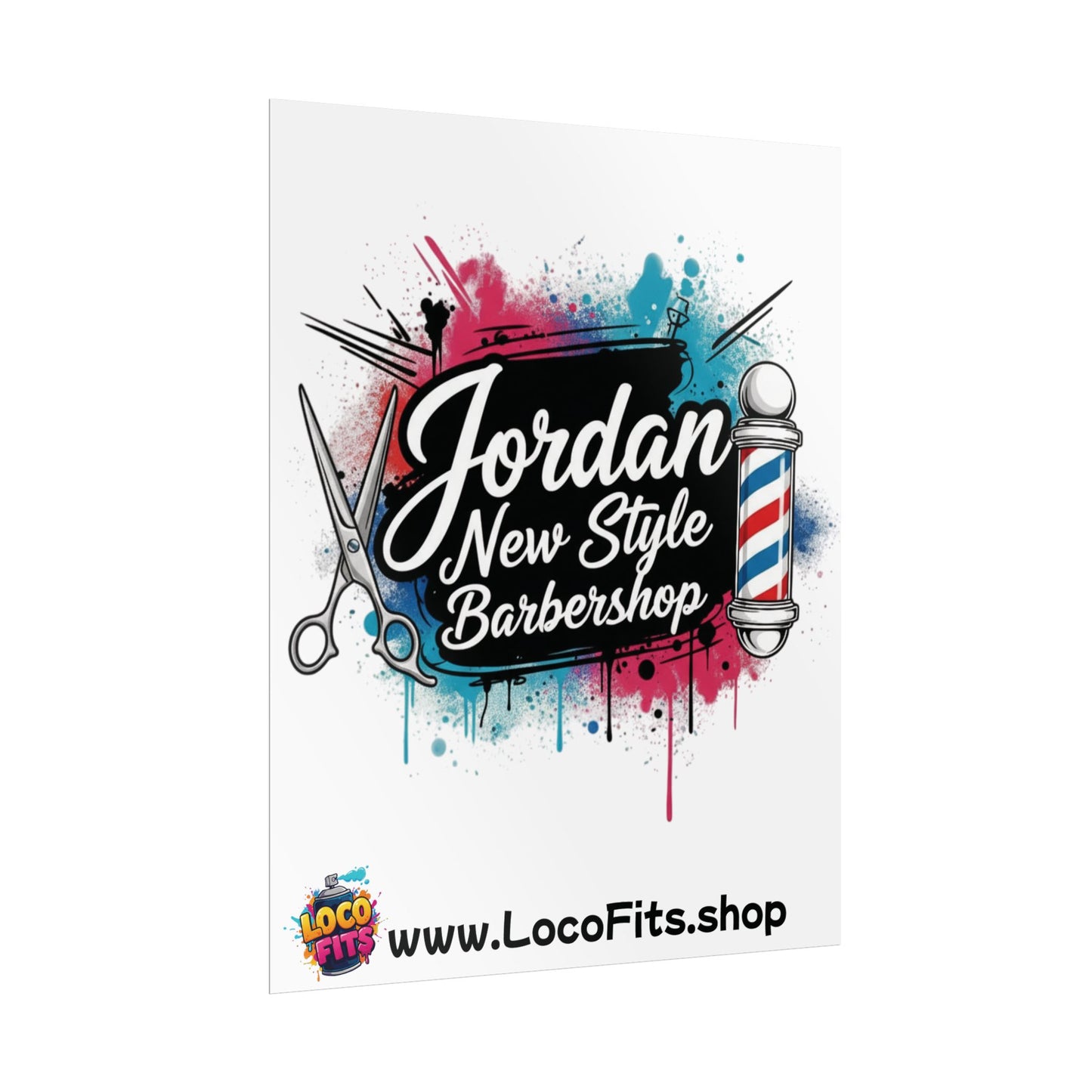 Jordan New Style Barbershop Alternative Logo V2 Poster