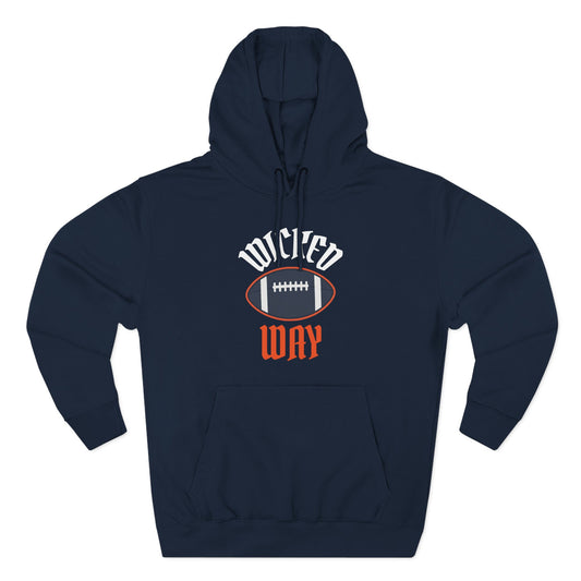 Legends Navy Blue "Wicked Way" Deady Bear Football White & Orange Fleece Hoodie