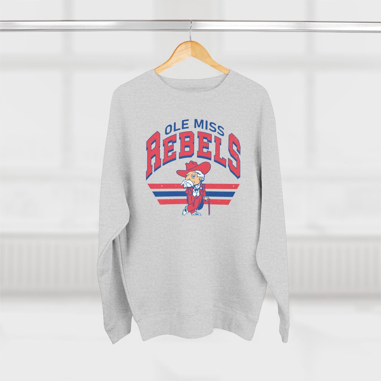 'Ole Miss Rebels Colonel Reb' Cotton Crewneck Sweatshirt