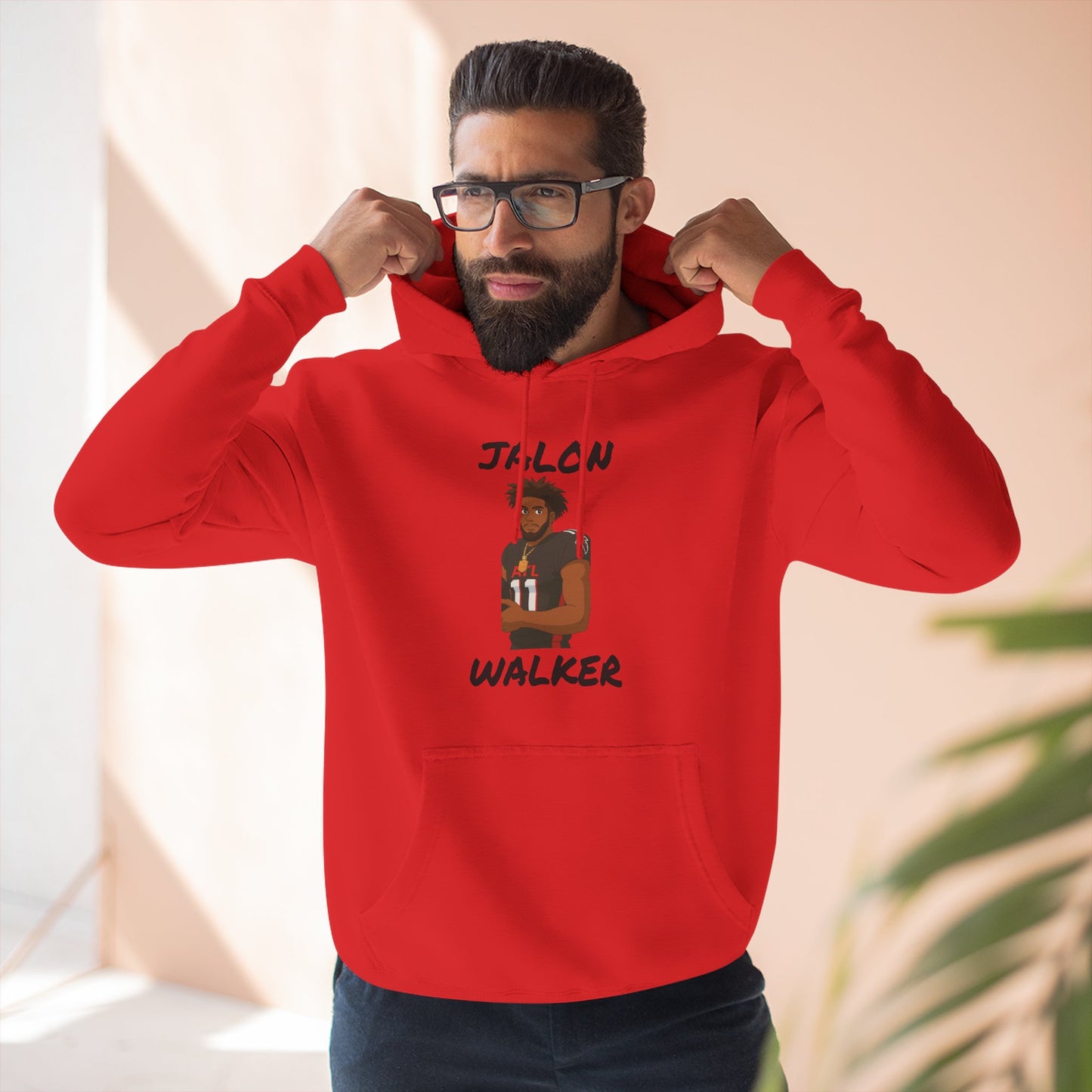 Anime Football 'Jalon Walker' Three-Panel Fleece Hoodie