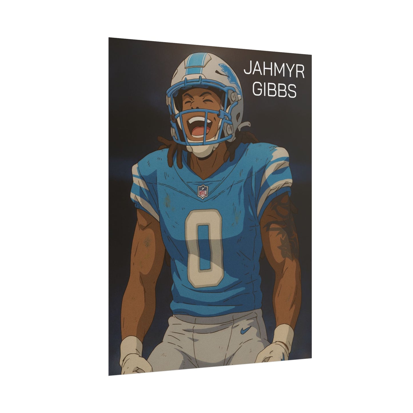 Loco Fits Anime Football 'Jahmyr Gibbs' Poster