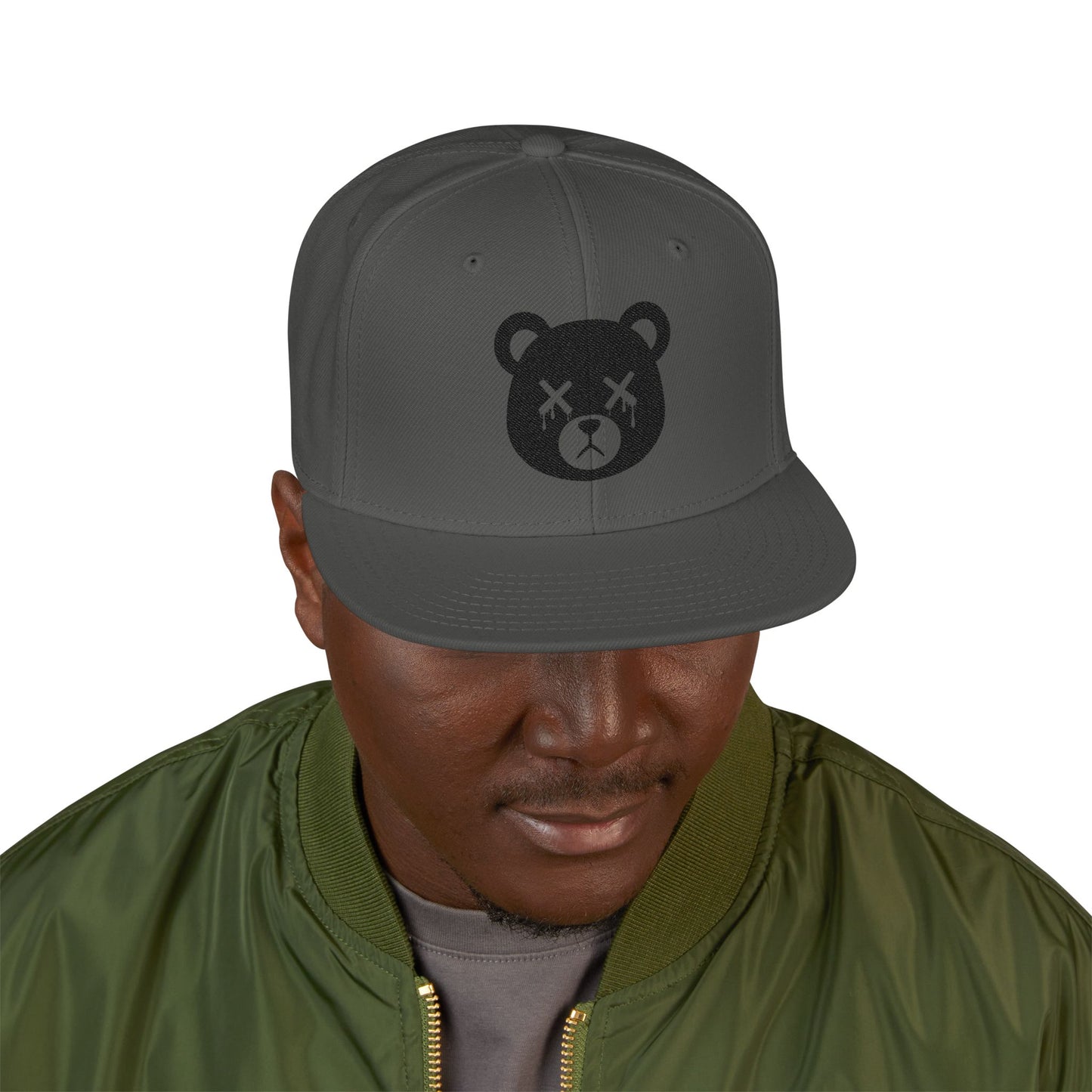 "Wicked Way" Base Dead Bear Head Black Logo Snapback Hat (Multi Color Options)