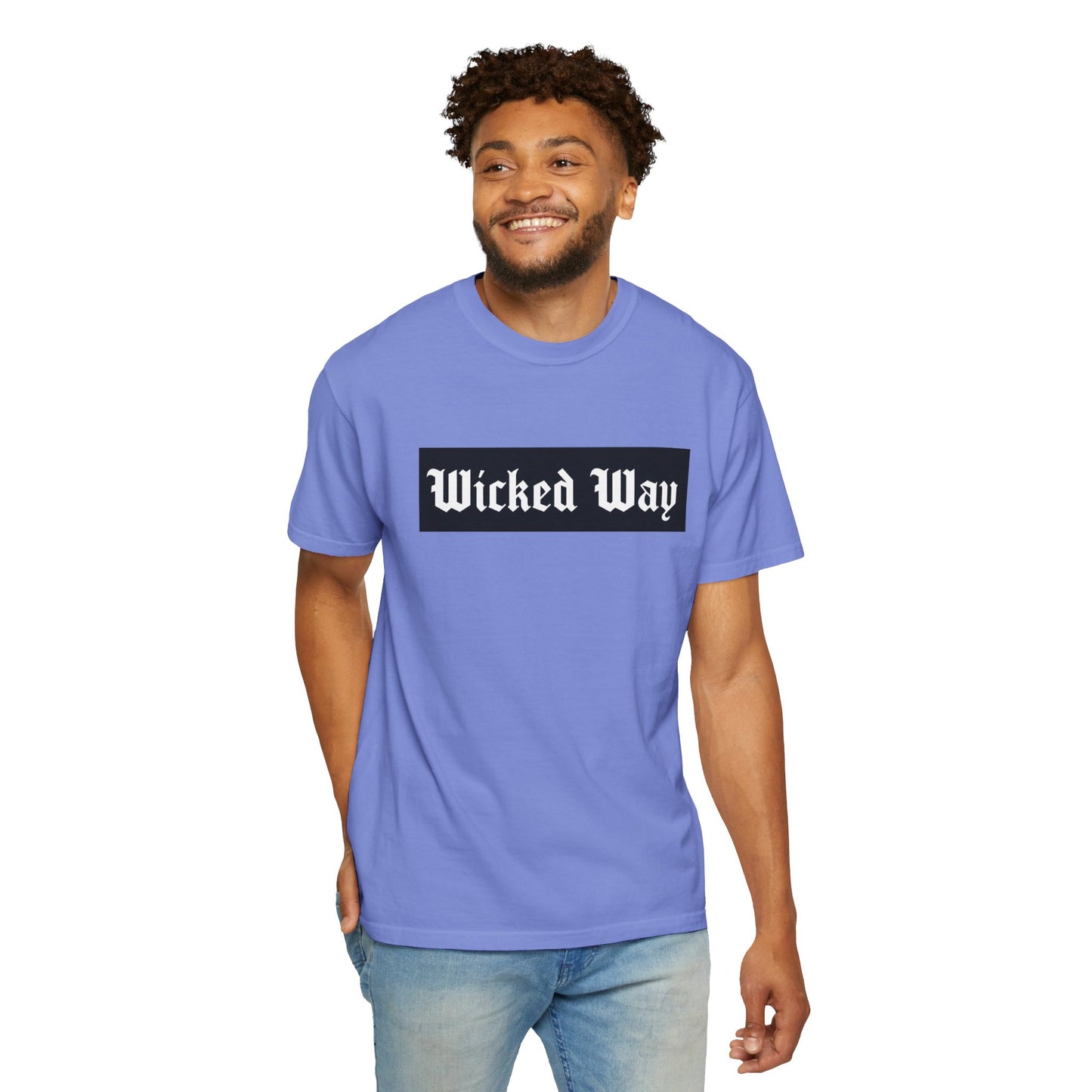 "Wicked Way" Block Gothic Lettering T-shirt