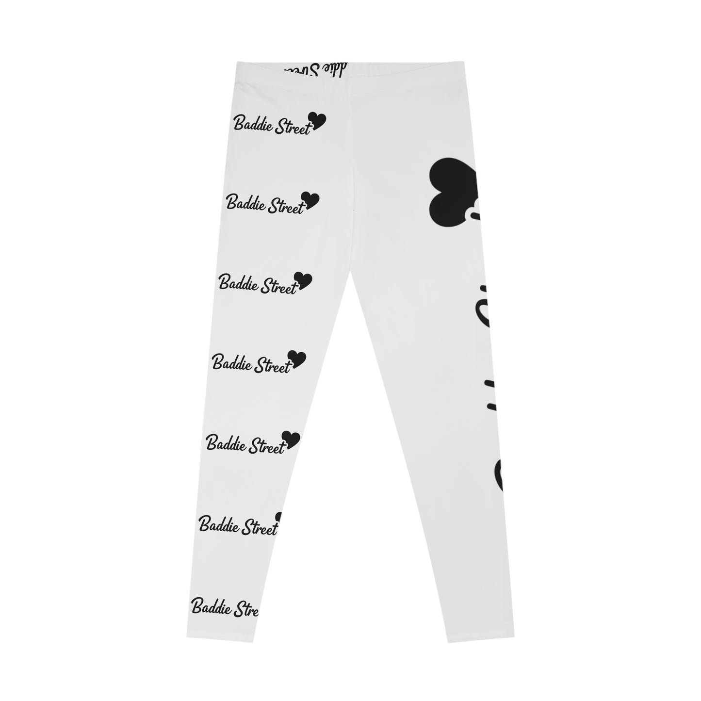 "Baddie Street" Script Heart V1 Stretchy Leggings Active Fitness Wear