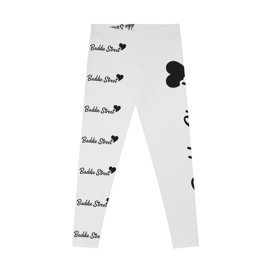 "Baddie Street" Script Heart V1 Stretchy Leggings Active Fitness Wear
