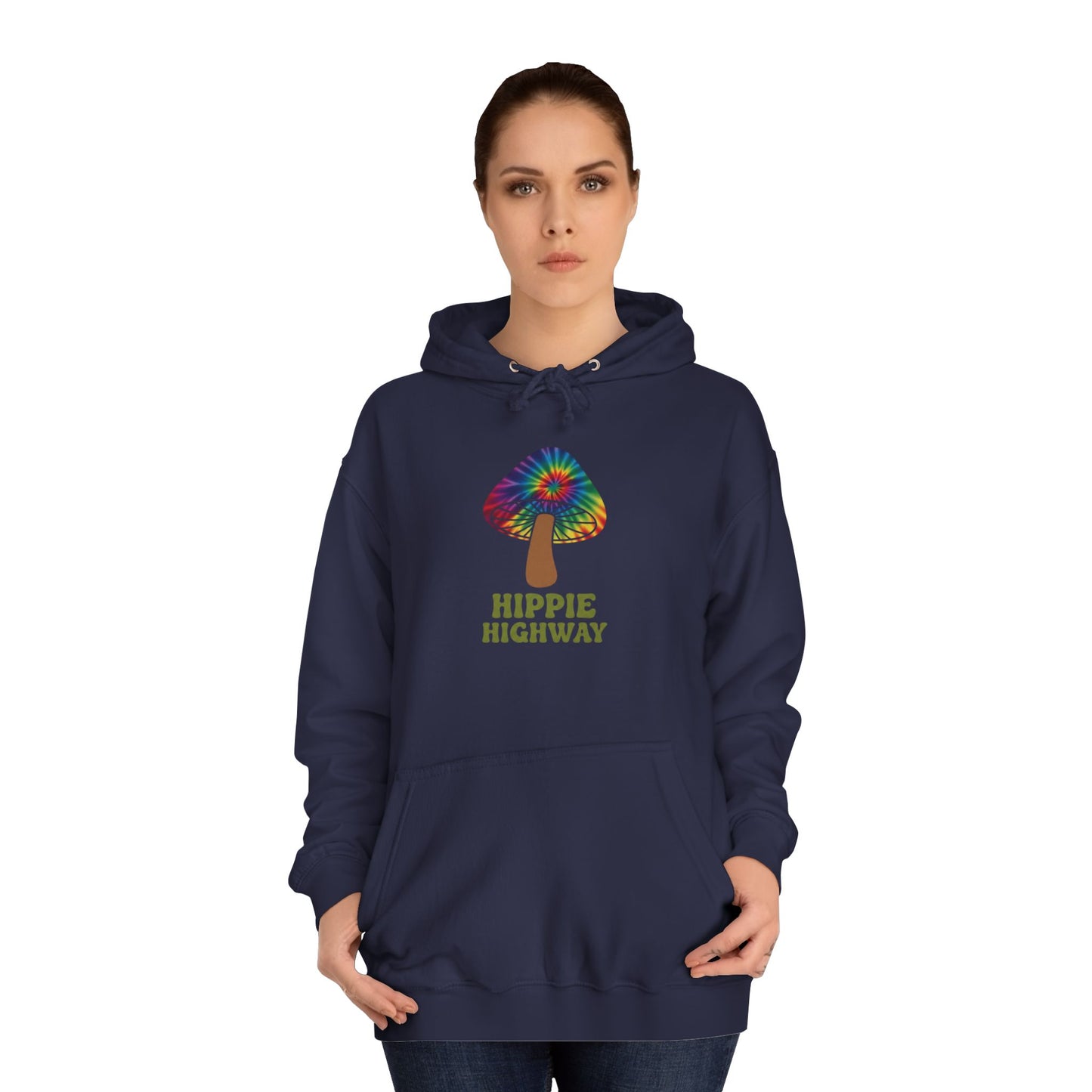 "Hippie Highway" Hippie Mushroom College Hoodie