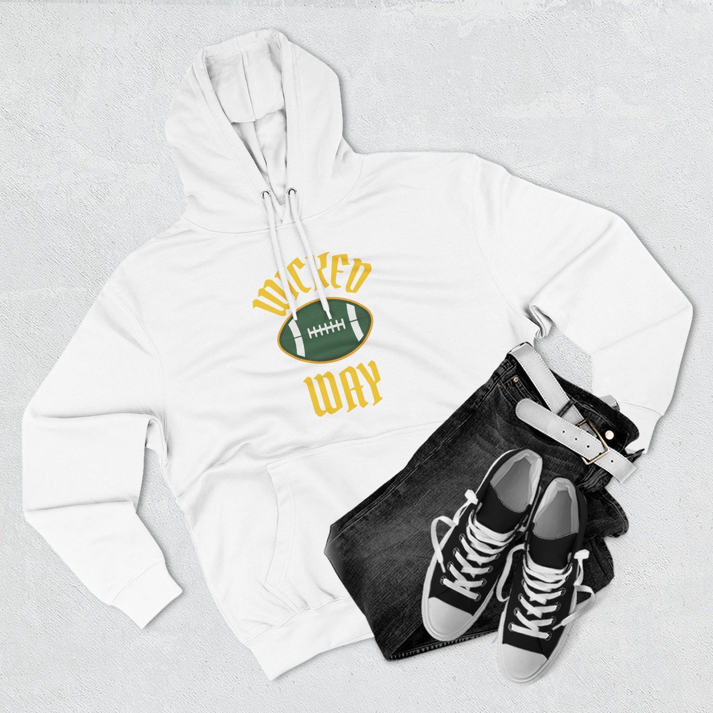 Legends "Wicked Way" Deady Bear Football Green, White, & Yellow Fleece Hoodie