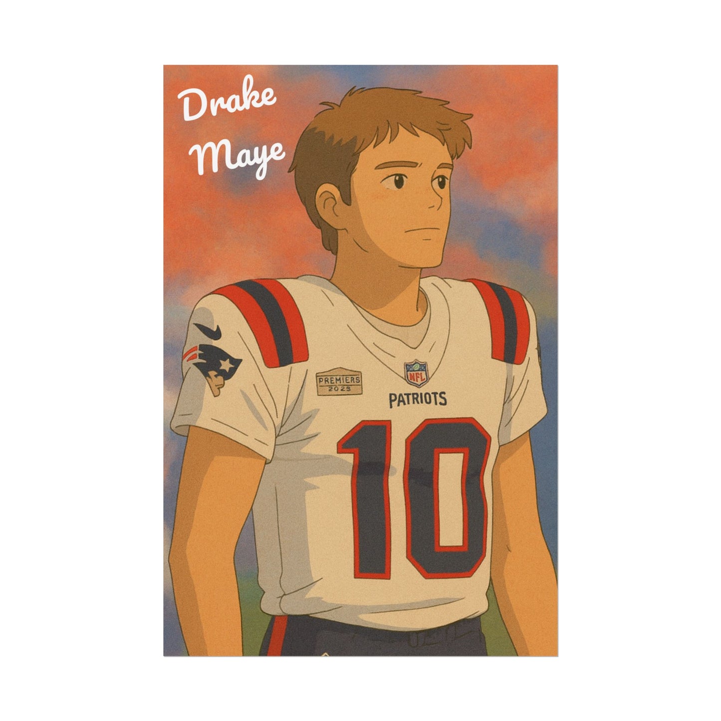Loco Fits Anime Football 'Drake Maye' Poster