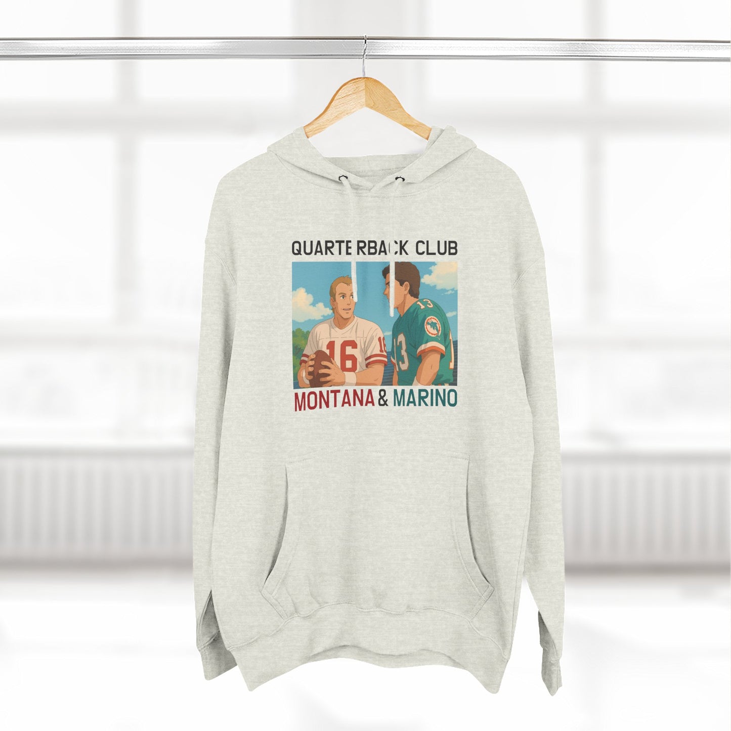 Anime Football 'Quarterback Club Montana & Marino' Three-Panel Fleece Hoodie