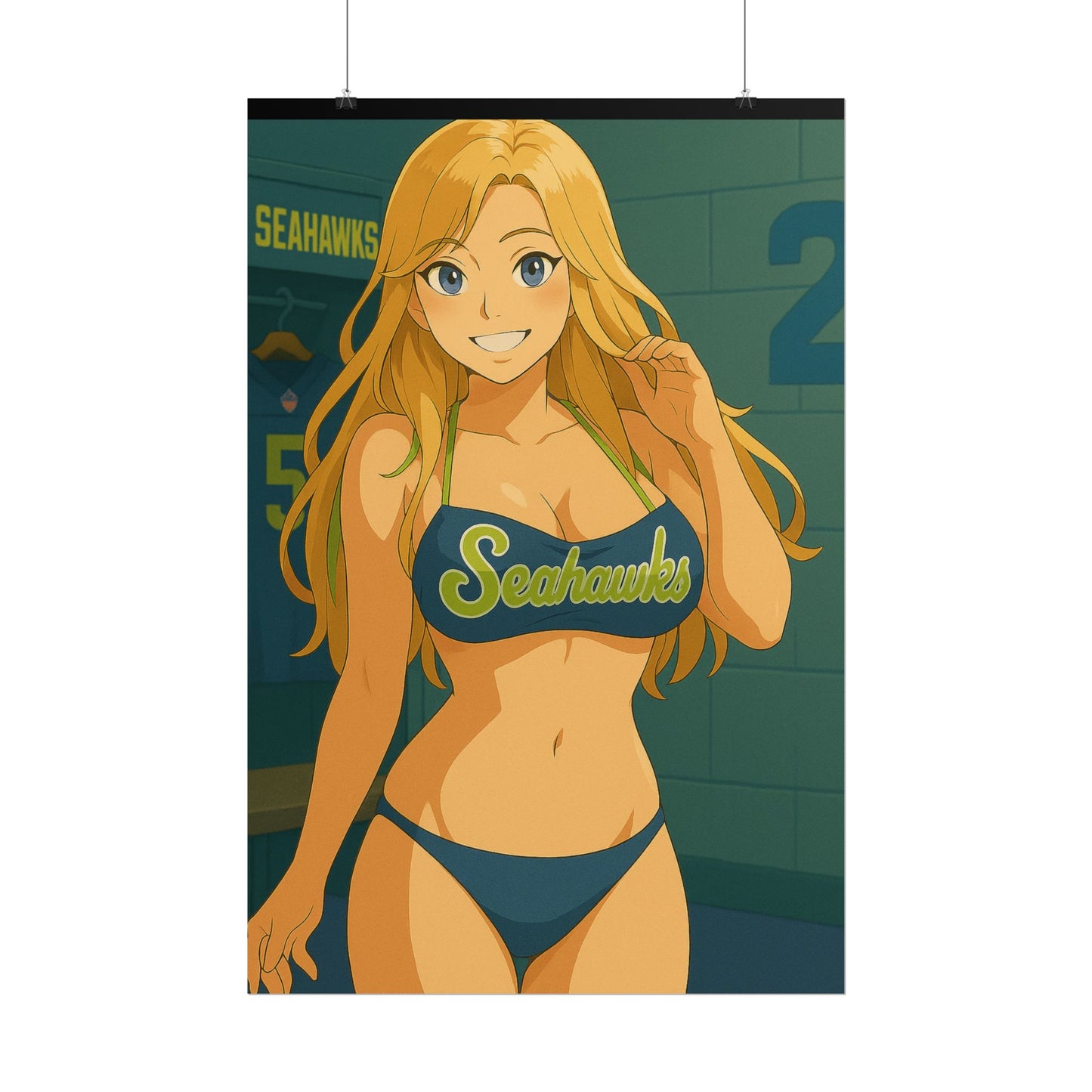 Loco Fits Anime Girls 'Seahawks Girl Swimsuit 1' Poster