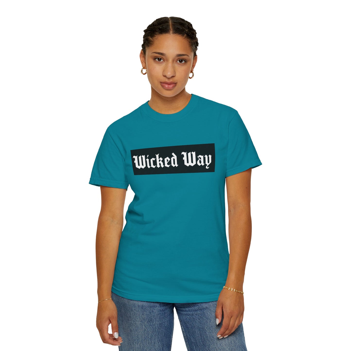"Wicked Way" Block Gothic Lettering T-shirt