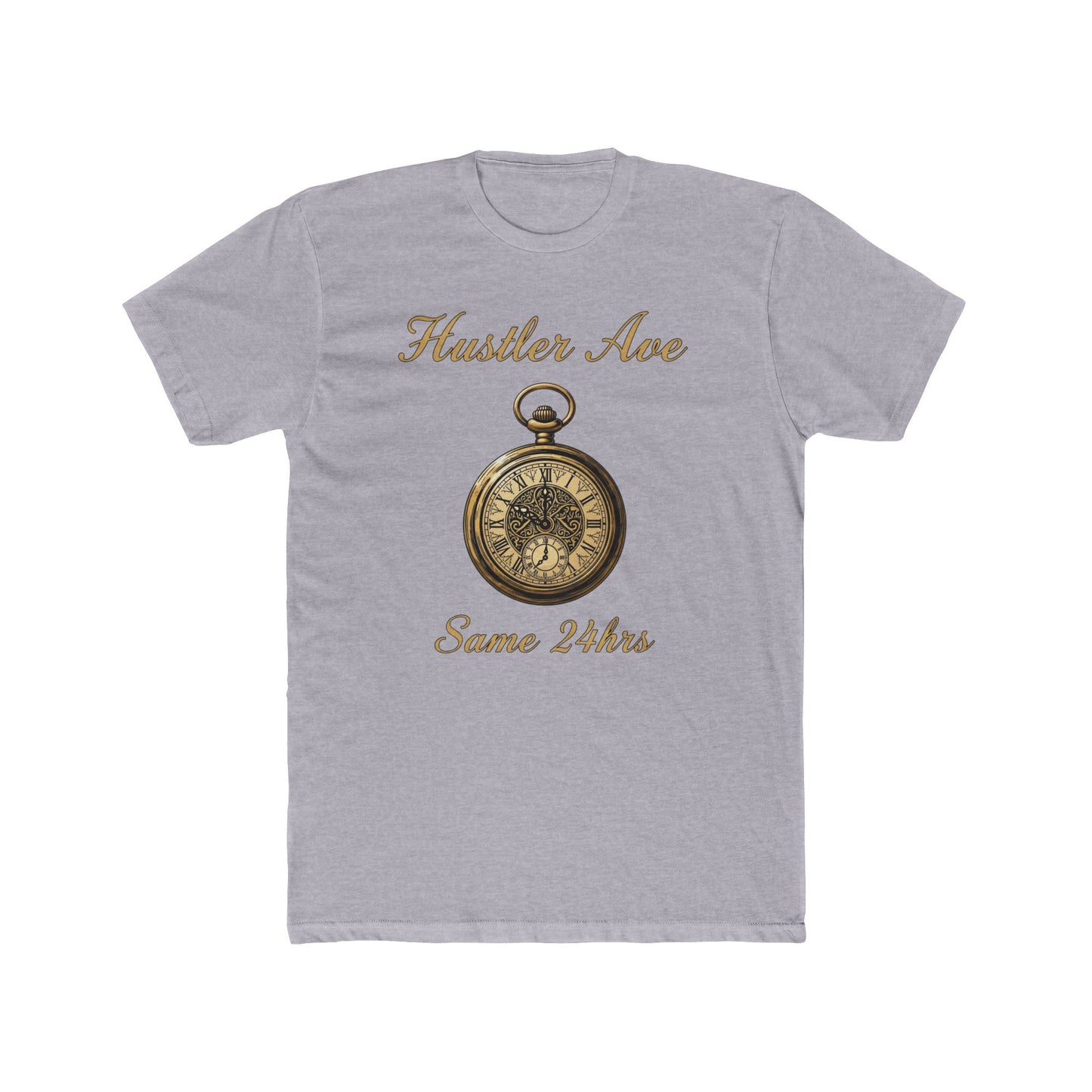 "Hustler Ave" Same 24Hrs Pocket Watch Cotton Crew Tee