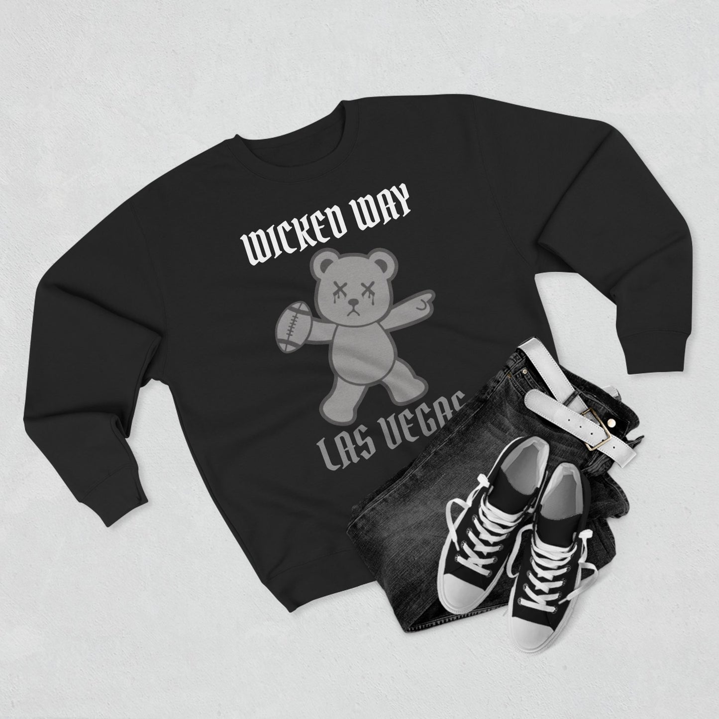 "Wicked Way" Deady Bear Football Las Vegas Crewneck Sweatshirt