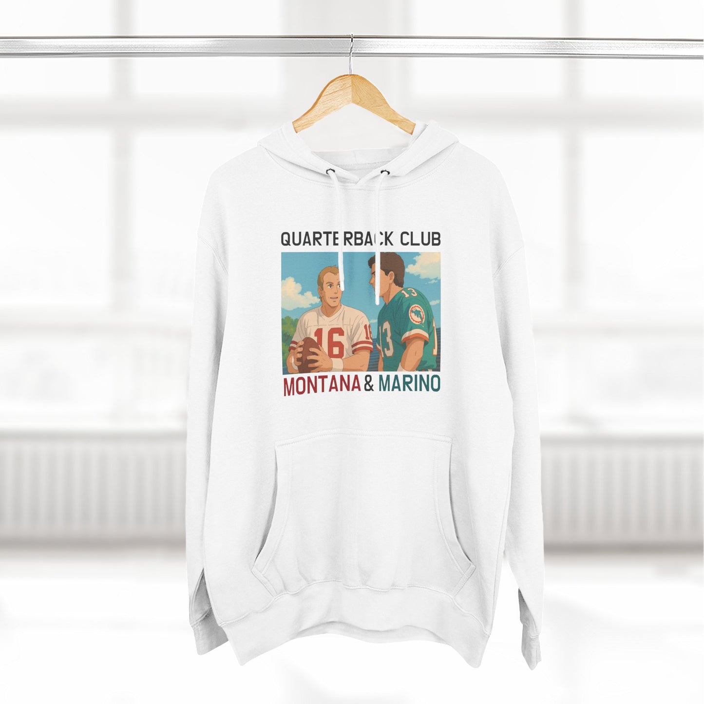 Anime Football 'Quarterback Club Montana & Marino' Three-Panel Fleece Hoodie